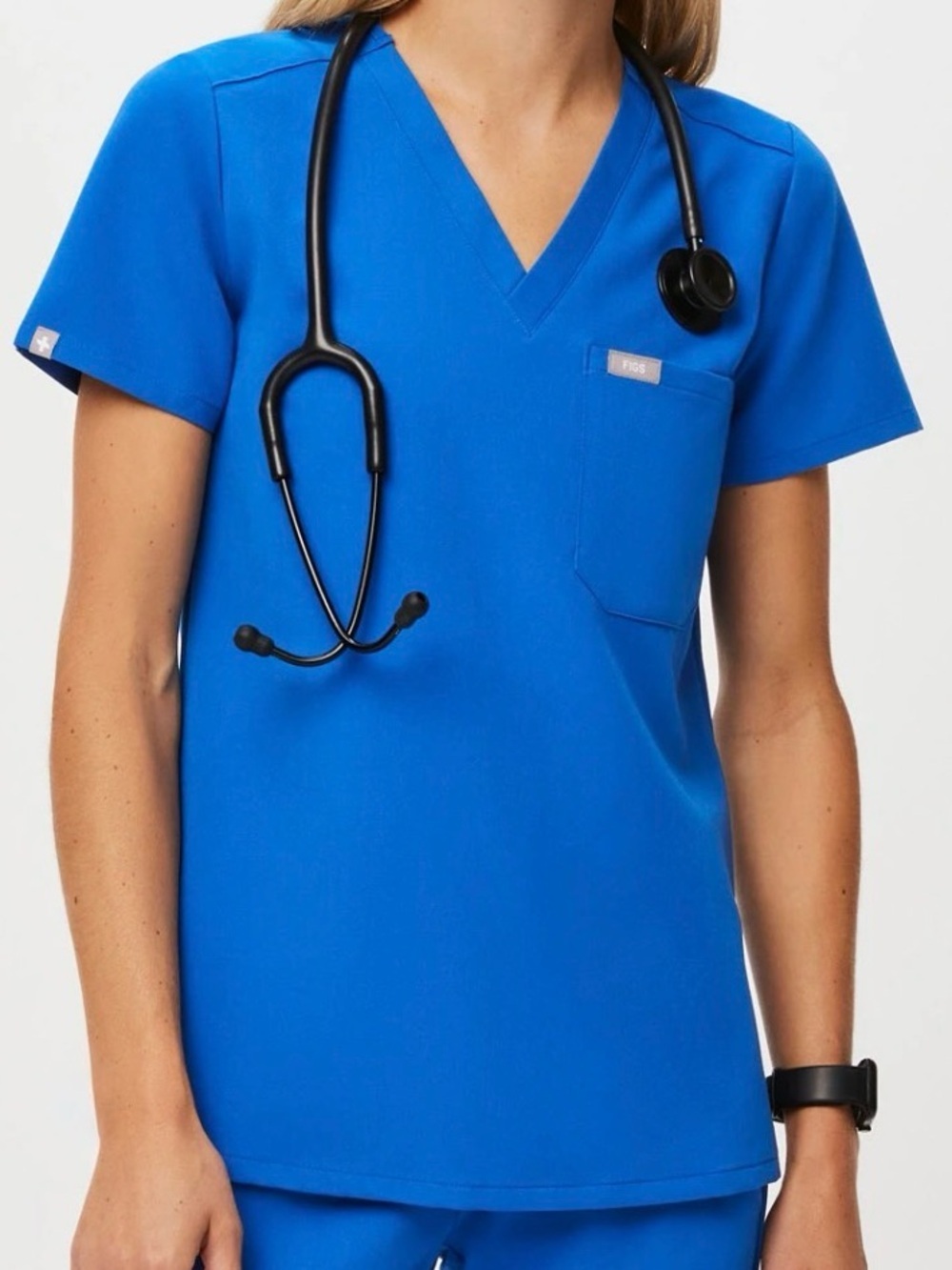 FIGS Catarina Royal Blue One Pocket Medical Scrub Top | Size M
